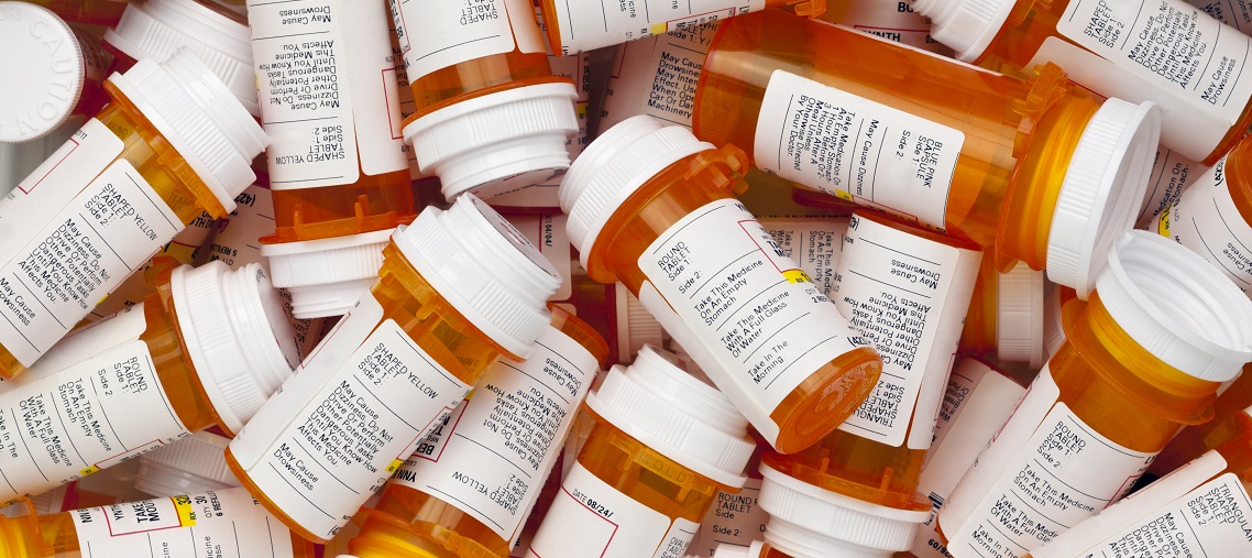 Dozens of Prescription Pill Bottles