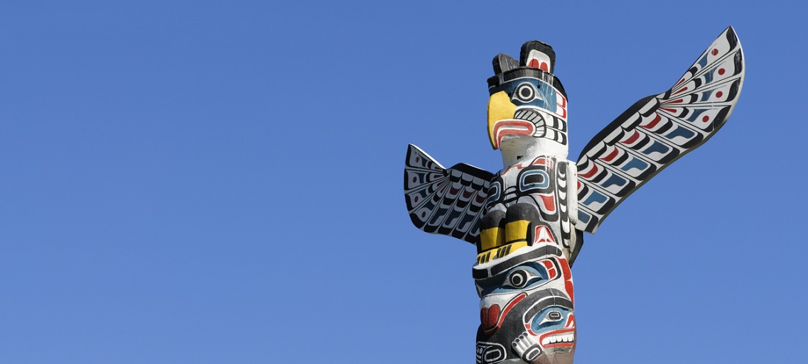 Totem Pole in Vancouver, BC, Canada